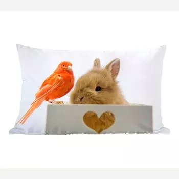 MuchoWow декоративная подушка диванная подушка гостиная декоративная подушка 50х30 см животные - кролики - птицы - чехлы на диванные подушки - без наполнителя