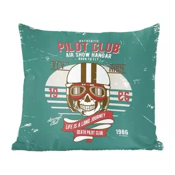 MuchoWow декоративная подушка диванная подушка гостиная декоративная подушка 40х40 см череп - шлем - пилот - ретро - чехлы на диванные подушки - без наполнителя