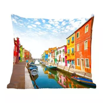 MuchoWow декоративная подушка диванная подушка гостиная декоративная подушка 40x40 см Италия - домики - цвета - чехлы на диванные подушки - без наполнителя