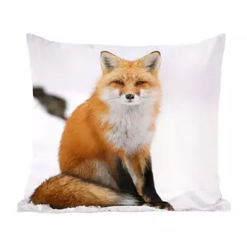 MuchoWow декоративная подушка диванная подушка гостиная декоративная подушка 40х40 см лиса - снег - зима - чехлы на диванные подушки - без наполнителя
