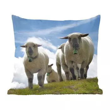 MuchoWow декоративная подушка диванная подушка гостиная декоративная подушка 40х40 см овцы - горы - Альпы - чехлы на диванные подушки - без наполнителя
