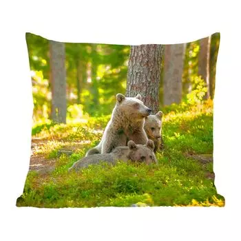 MuchoWow декоративная подушка диванная подушка гостиная декоративная подушка 40х40 см медведь - коричневый - лес - чехлы на диванные подушки - без наполнителя