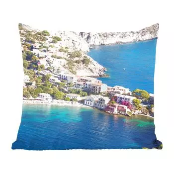 MuchoWow декоративная подушка диванная подушка гостиная декоративная подушка 40 x 40 см Греция - город - море - чехлы на диванные подушки - без наполнителя