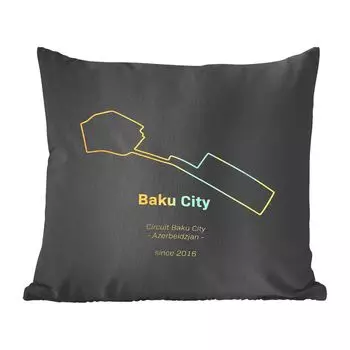 MuchoWow декоративная подушка диванная подушка гостиная декоративная подушка 40х40 см Формула 1 - Баку - гоночная трасса - чехлы на диванные подушки - без наполнителя