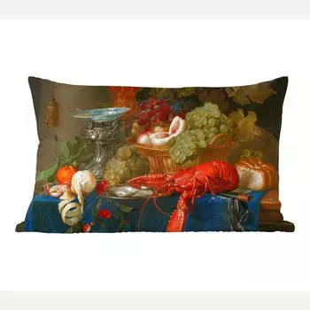MuchoWow Декоративная подушка Диванная подушка Гостиная Декоративная подушка 50 x 30 см Натюрморт с золотой чашей - Картины - Старые мастера - Чехлы на диванные подушки - без наполнения