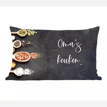 MuchoWow Декоративная подушка Диванная подушка Гостиная Декоративная подушка 50 x 30 см Бабушка - Кухня - Цитаты - Пословицы - Чехлы на диванные подушки - без наполнителя