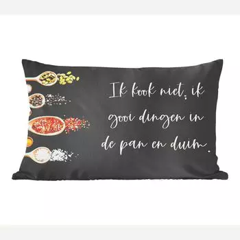 MuchoWow декоративная подушка диванная подушка гостиная декоративная подушка 50 х 30 см бросаю вещи в кастрюлю и большой палец - кухня - цитаты - юмор - чехлы на диванные подушки - без наполнителя