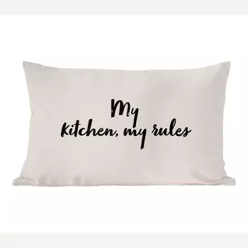 MuchoWow декоративная подушка диванная подушка гостиная декоративная подушка 50 х 30 см Моя кухня, мои правила - кулинария - цитаты - пословицы - шеф-повар - чехлы на диванные подушки - без наполнителя