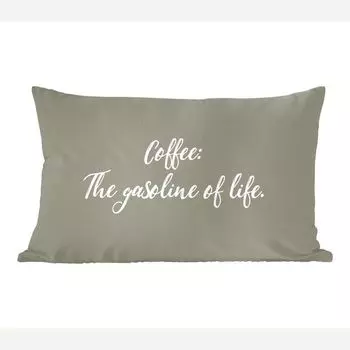 MuchoWow Декоративная подушка Диванная подушка Гостиная Декоративная подушка 50 x 30 см Цитаты - Кофе - бирюзовый жизни - Пословицы - Кофе - Чехлы на диванные подушки - без наполнителя