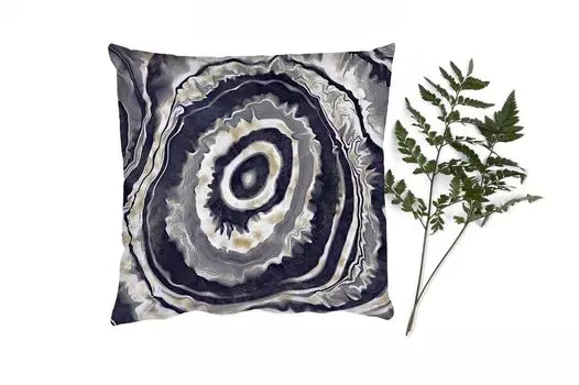 MuchoWow Декоративная подушка Диванная подушка Гостиная Декоративная подушка 50 x 50 см Агат - Золото - Геодестин - Мрамор - Чехлы на подушки - Украшение - Спальня