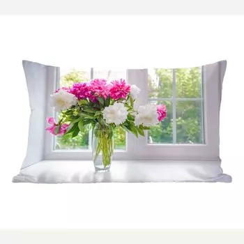 MuchoWow декоративная подушка диванная подушка гостиная декоративная подушка 50x30 см цветы - пионы - ваза - чехлы на диванные подушки - без наполнителя