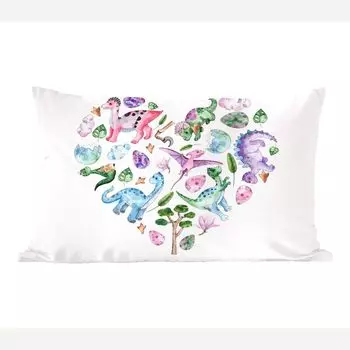 MuchoWow декоративная подушка диванная подушка гостиная декоративная подушка 50 х 30 см детская комната - узор - динозавры - девочки - детский - розовый - детский - чехлы на диванные подушки - без наполнителя