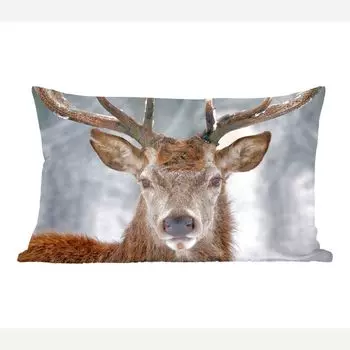 MuchoWow декоративная подушка диванная подушка гостиная декоративная подушка 50х30 см олень - рога - снег - чехлы на диванные подушки - без наполнителя