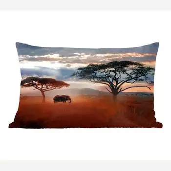 MuchoWow декоративная подушка диванная подушка гостиная декоративная подушка 50х30 см слон - дерево - гора - Африка - чехлы на диванные подушки - без наполнителя