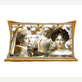 MuchoWow декоративная подушка диванная подушка гостиная декоративная подушка 50х30 см арт - старые мастера - каркас - золото - чехлы на диванные подушки - без наполнителя