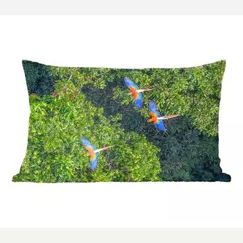 MuchoWow декоративная подушка диванная подушка гостиная декоративная подушка 50x30 см джунгли - дерево - попугай - мальчики - девочки - дети - чехлы на диванные подушки - без наполнителя