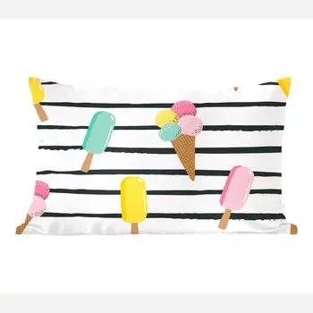 MuchoWow декоративная подушка диванная подушка гостиная декоративная подушка 50х30 см лето - мороженое - пастель - полоски - чехлы на диванные подушки - без наполнителя