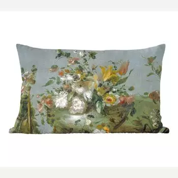 MuchoWow декоративная подушка диванная подушка гостиная декоративная подушка 50х30 см цветы - старые мастера - масляная краска - чехлы на диванные подушки - без наполнителя
