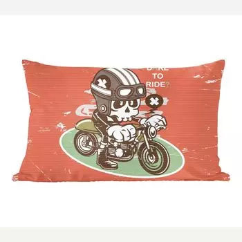 MuchoWow декоративная подушка диванная подушка гостиная декоративная подушка 50х30 см винтаж - череп - двигатель - чехлы на диванные подушки - без наполнителя