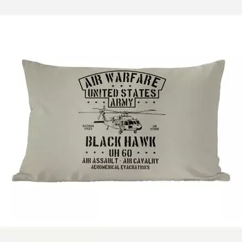 MuchoWow декоративная подушка диванная подушка гостиная декоративная подушка 50х30 см Mancave - Вертолет - Америка - Винтаж - чехлы на диванные подушки - без наполнителя