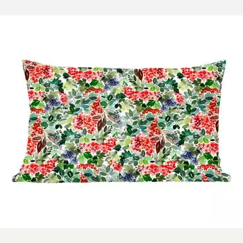 MuchoWow декоративная подушка диванная подушка гостиная декоративная подушка 50x30 см растения - ягоды - узор - чехлы на диванные подушки - без наполнителя