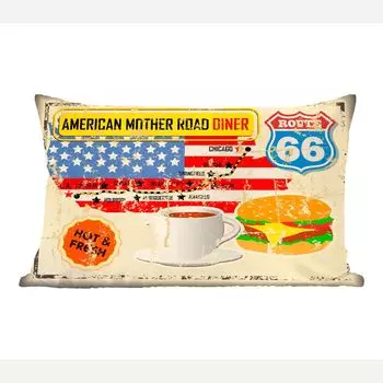 MuchoWow декоративная подушка диванная подушка гостиная декоративная подушка 50 x 30 см Америка - винтаж - маршрут - рисунок - чехлы на диванные подушки - без наполнителя