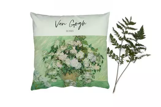 MuchoWow декоративная подушка диванная подушка гостиная декоративная подушка 40x40 см Ван Гог - искусство - розы - чехлы на диванные подушки - без наполнителя