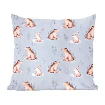 MuchoWow декоративная подушка диванная подушка гостиная декоративная подушка 40х40 см зима - кролик - медведь - чехлы на диванные подушки - без наполнителя