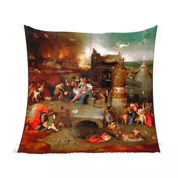 MuchoWow Декоративная подушка Диванная подушка Гостиная Декоративная подушка 50 x 50 см Искушение Святого Антония - Картина Иеронима Босха - Чехлы на подушки - Украшение - Спальня