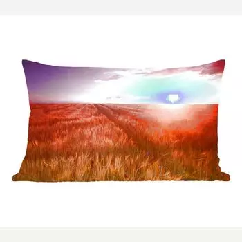 MuchoWow декоративная подушка диванная подушка гостиная декоративная подушка 50 x 30 см луг - солнце - вечер - пейзаж - чехлы на диванные подушки - без наполнителя
