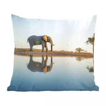 MuchoWow декоративная подушка диванная подушка гостиная декоративная подушка 40х40 см слон на озере - чехлы на диванные подушки - без наполнителя