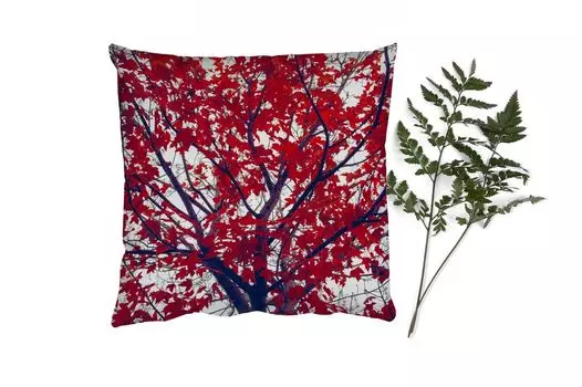 MuchoWow Декоративная подушка Диванная подушка Гостиная Декоративная подушка 50 x 50 см Клен - Листья - Осень - Природа - Наволочки - Украшение - Спальня