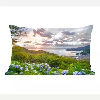 MuchoWow декоративная подушка диванная подушка гостиная декоративная подушка 50х30 см закат с гортензиями - чехлы на диванные подушки - без наполнителя