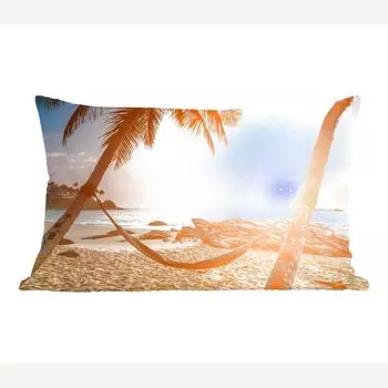 MuchoWow декоративная подушка диванная подушка гостиная декоративная подушка 50х30 см лето - закат - гамак - чехлы на диванные подушки - без наполнителя