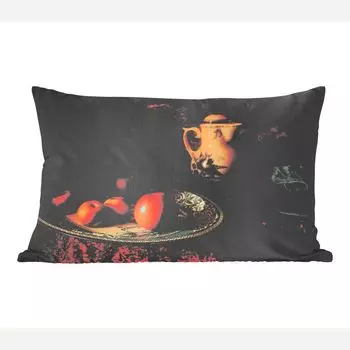 MuchoWow декоративная подушка диванная подушка гостиная декоративная подушка 50х30 см картина - натюрморт - чайник - яблоки - чехлы на диванные подушки - без наполнителя