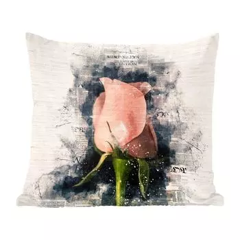 MuchoWow декоративная подушка диванная подушка гостиная декоративная подушка 40x40 см розы - цветы - дым - газета - чехлы на диванные подушки - без наполнителя, мультиколор