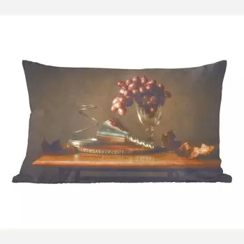 MuchoWow декоративная подушка диванная подушка гостиная декоративная подушка 50х30 см живопись - натюрморт - стекло - виноград - арт - чехлы на диванные подушки - без наполнителя