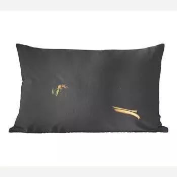 MuchoWow Декоративная подушка Диванная подушка Гостиная Декоративная подушка 50 x 30 см Натюрморт - Стол - Живопись - Овощи - Лук-порей - Цветная капуста - Искусство - Чехлы на диванные подушки - без наполнителя