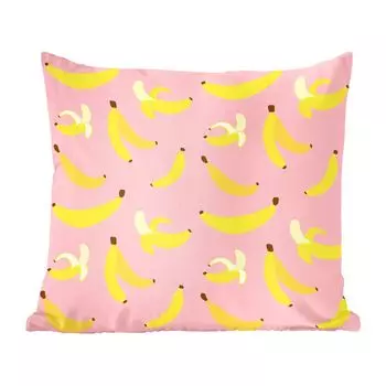 MuchoWow Декоративная подушка Диванная подушка Гостиная Декоративная подушка 50 x 50 см Банан - Розовый - Тропический - Чехлы на подушки - Украшение - Спальня