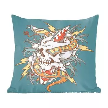 MuchoWow декоративная подушка диванная подушка гостиная декоративная подушка 40х40 см Череп со змеями - чехлы на диванные подушки - без наполнителя