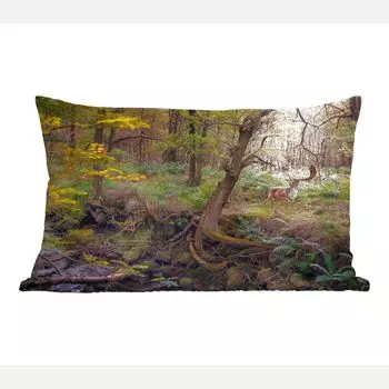 MuchoWow декоративная подушка диванная подушка гостиная декоративная подушка 50х30 см лесной зверь - олень - солнце - чехлы на диванные подушки - без наполнителя