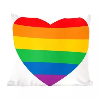 MuchoWow декоративная подушка диванная подушка гостиная декоративная подушка 40х40 см Иллюстрация сердечка со всеми цветами радуги - чехлы на диванные подушки - без наполнителя