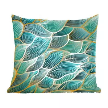 MuchoWow Gold - Золотые волны на синем фоне - 60x60 см - чехол на подушку - хлопчатобумажная ткань - декоративные чехлы на подушки