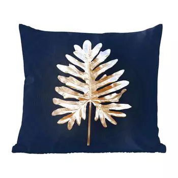 MuchoWow Golden Leaves - Сусальное золото с отверстиями на черном фоне - 50x50 см - Чехлы на подушки - Украшение - спальня