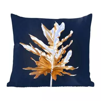 MuchoWow Golden Leaves - Золотые осенние листья на черном фоне - 45x45 см - Чехлы для подушек - Декоративные чехлы для подушек - Декоративные чехлы для подушек