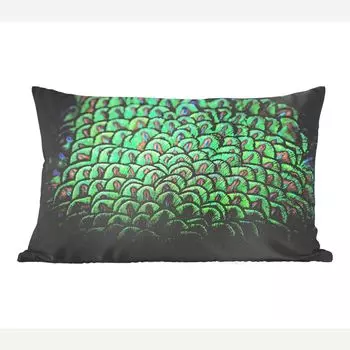 MuchoWow Green Peacock - Подробное пальто зеленый павлин - 50x30 см - чехлы на диванные подушки - без наполнителя