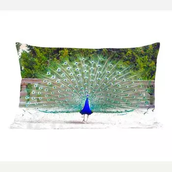 MuchoWow Green Peacock - см. Красивые зеленые листья, пальто из павлиньего пера - 50x30 см - чехлы на диванные подушки - без наполнителя