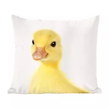MuchoWow Магазин анималистических принтов - Утенок - Портретный животный принт для детской комнаты - 45x45 см - Чехлы на подушки - Декоративные чехлы на подушки - Декоративные чехлы на подушки