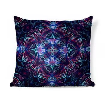MuchoWow Мандала - красочная мозаика с несколькими цветами - 60x60 см - чехол на подушку - хлопчатобумажная ткань - декоративные чехлы на подушки