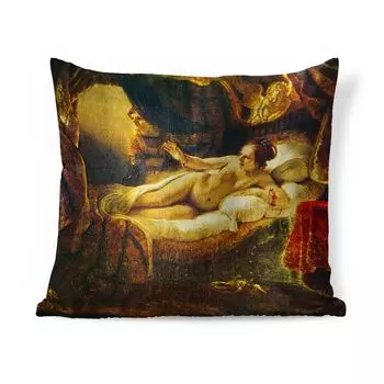 MuchoWow Рембрандт ван Рейн (квадрат) - Даная - картина Рембрандта ван Рейна - 60x60 см - чехол на подушку - хлопчатобумажная ткань - декоративные чехлы на подушки